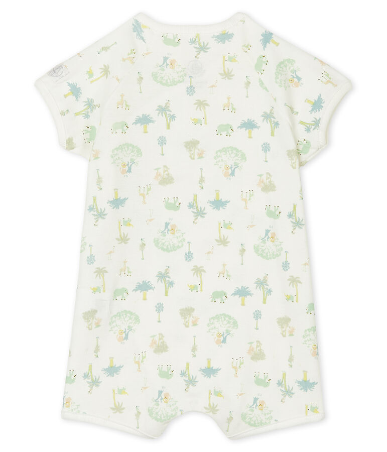 Combicourt b&eacute;b&eacute; mixte en c&ocirc;te blanc MARSHMALLOW+AMANDIER/vert MULTICO