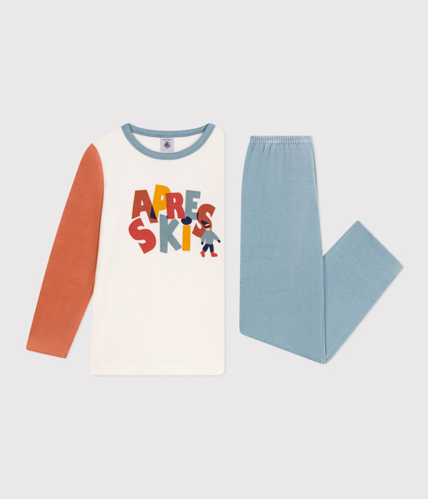 Pyjama  en velours enfant bleu/multicouleur