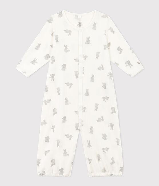 Combisac imprimé en coton blanc MARSHMALLOW/gris GRIS