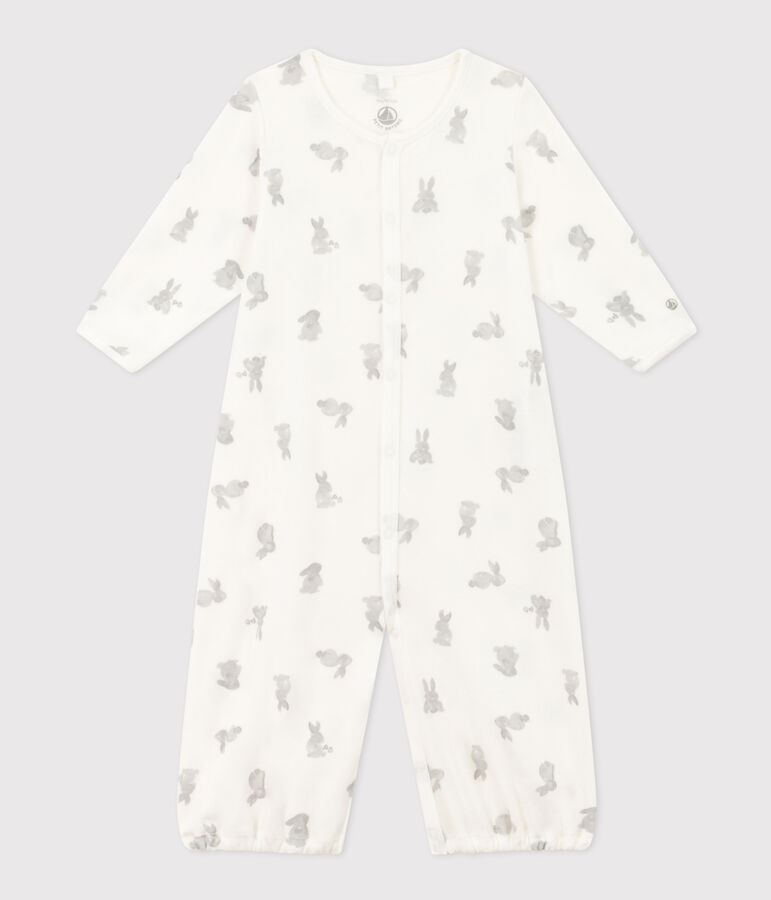 Combisac imprim&eacute; en coton blanc MARSHMALLOW/gris GRIS