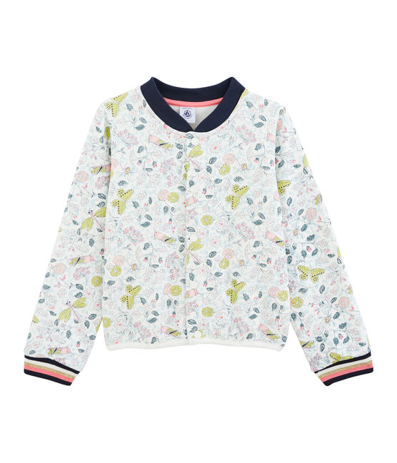 Cardigan enfant fille blanc MARSHMALLOW/blanc MULTICO