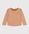 Tee-shirt manches longues rayé en tubique enfant ECUREUIL/ AVALANCHE