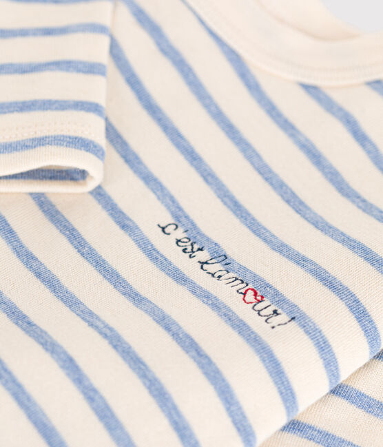 Tee-shirt manches longues en tubique bébé blanc AVALANCHE/ SKY CHINE