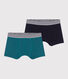 Lot de 2 boxers enfant en coton et élasthanne unis