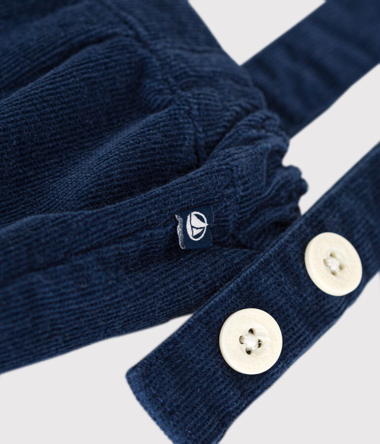 Short &agrave; bretelle en velours b&eacute;b&eacute; bleu CREPUSCULE