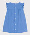 Robe sans manche bébé en gaze de coton unie bleu EDNA