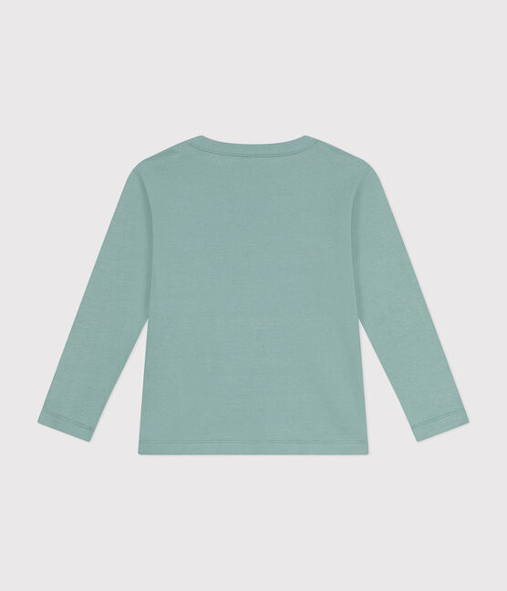 Tee-shirt manches longues en côte enfant fille / garçon vert PAUL