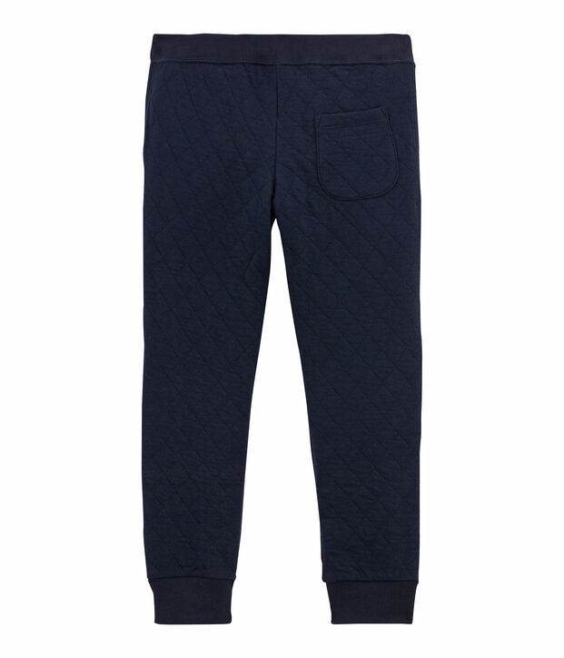 Pantalon gar&ccedil;on en tubique matelass&eacute; bleu marine