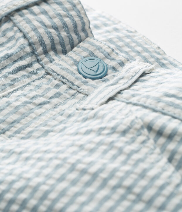 Pantalon b&eacute;b&eacute; gar&ccedil;on ray&eacute; bleu/blanc