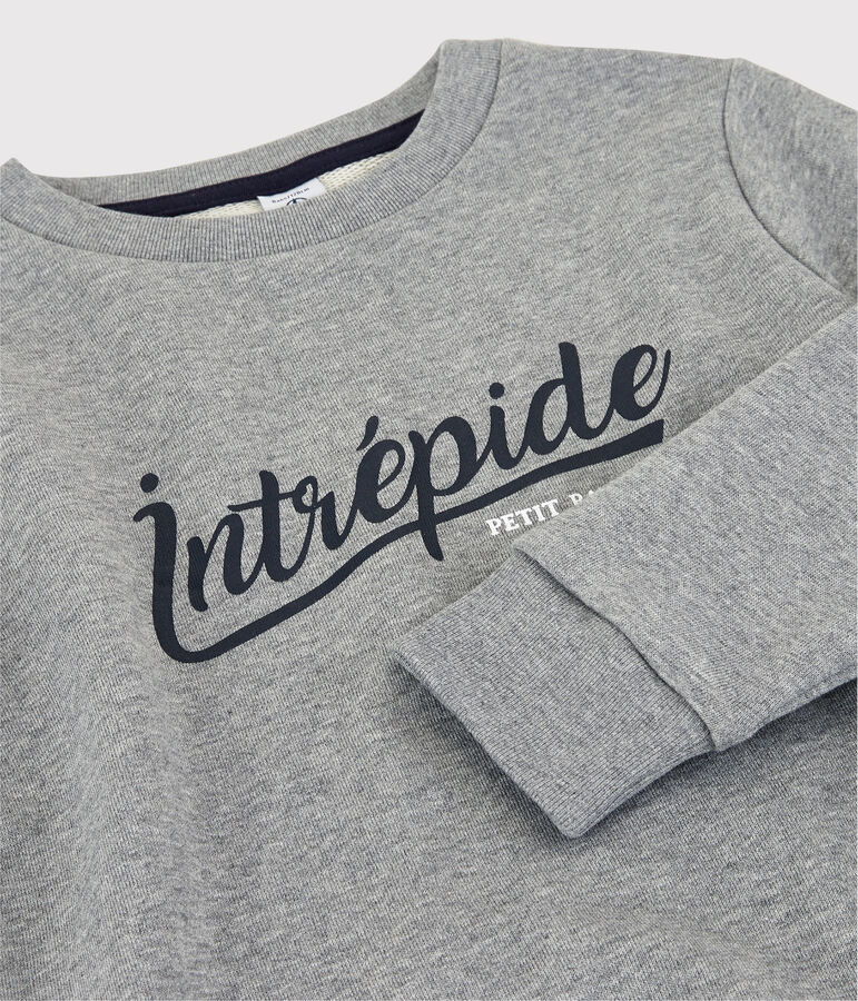 Sweatshirt en molleton enfant gar&ccedil;on gris SUBWAY CHINE