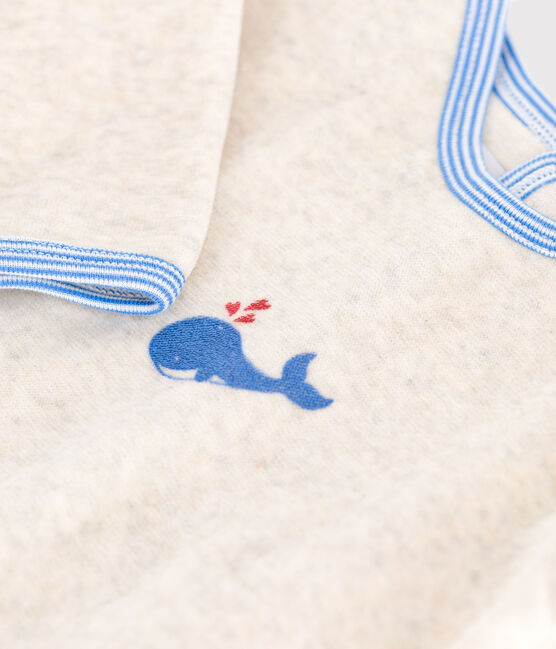 Pyjama bébé en velours ouverture au dos beige MONTELIMAR CHINE