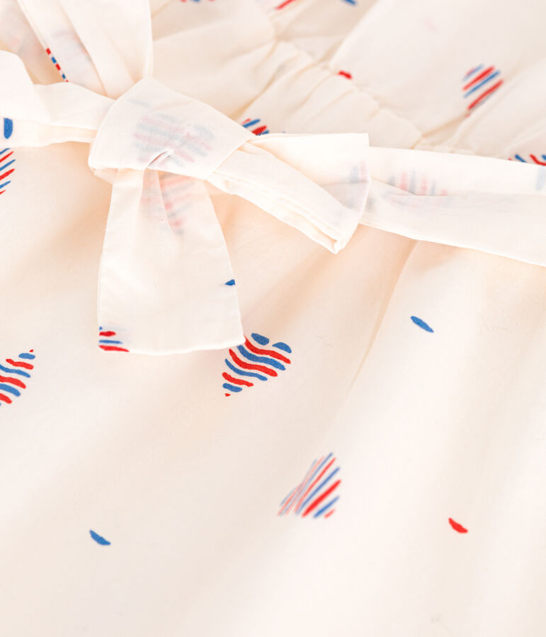 Robe enfant sans manches en coton c&oelig;urs blanc AVALANCHE/ MULTICO