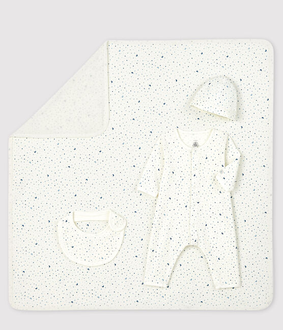 Coffret cadeau naissance bébé garçon en côte variante 1