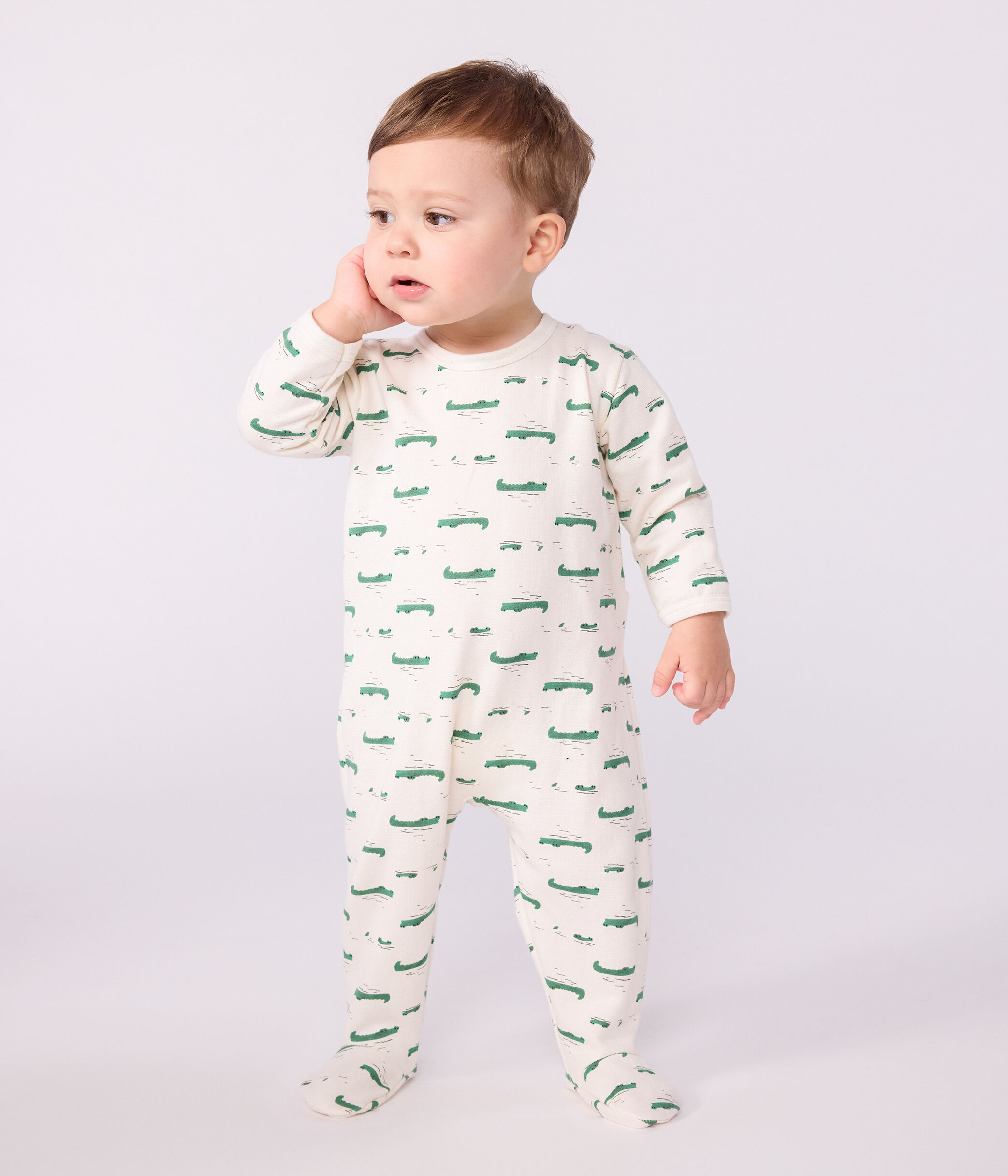 Pyjama Bébé Petit Bateau « Dors Bien » – Velours Doux, Coton Bio – Boutons-pression Devant Et Entrejambe - 5