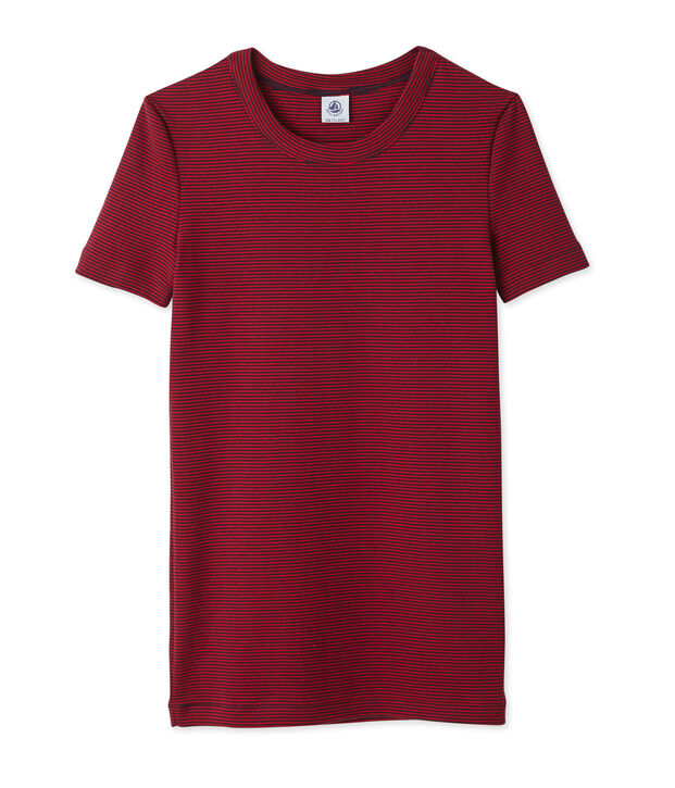 T-shirt femme ray&eacute; milleraies bleu/rouge