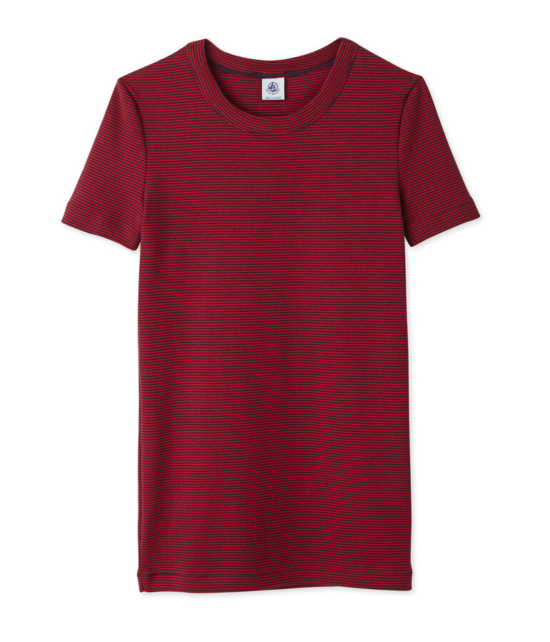 T-shirt femme ray&eacute; milleraies bleu/rouge