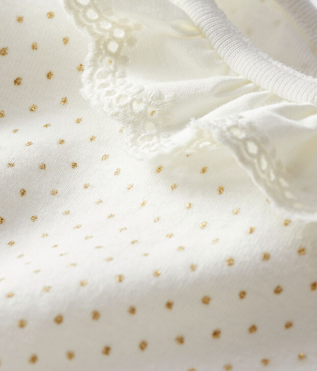 Body b&eacute;b&eacute; fille &agrave; collerette blanc/jaune
