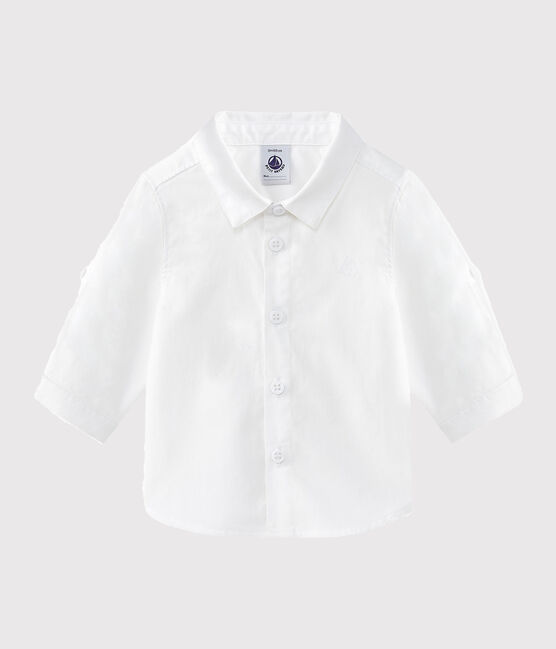 Chemise bébé garçon manches retroussables blanc ECUME