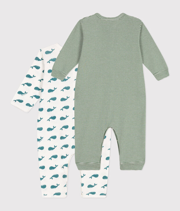 Lot de 2 pyjamas b&eacute;b&eacute; sans pieds en coton imprim&eacute; multicouleur