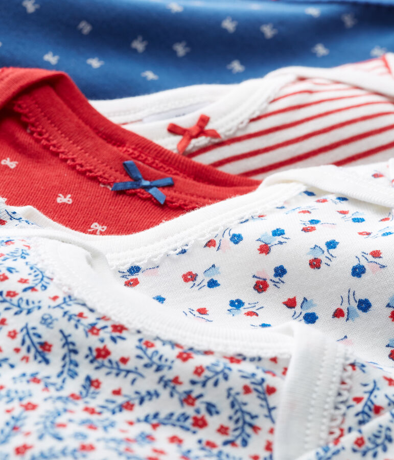 Lot de 5 bodies manches courtes b&eacute;b&eacute; fille VARIANTE 1 CN