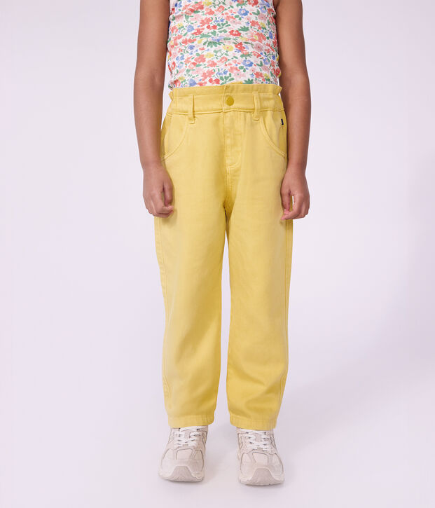 Pantalon enfant en coton jaune