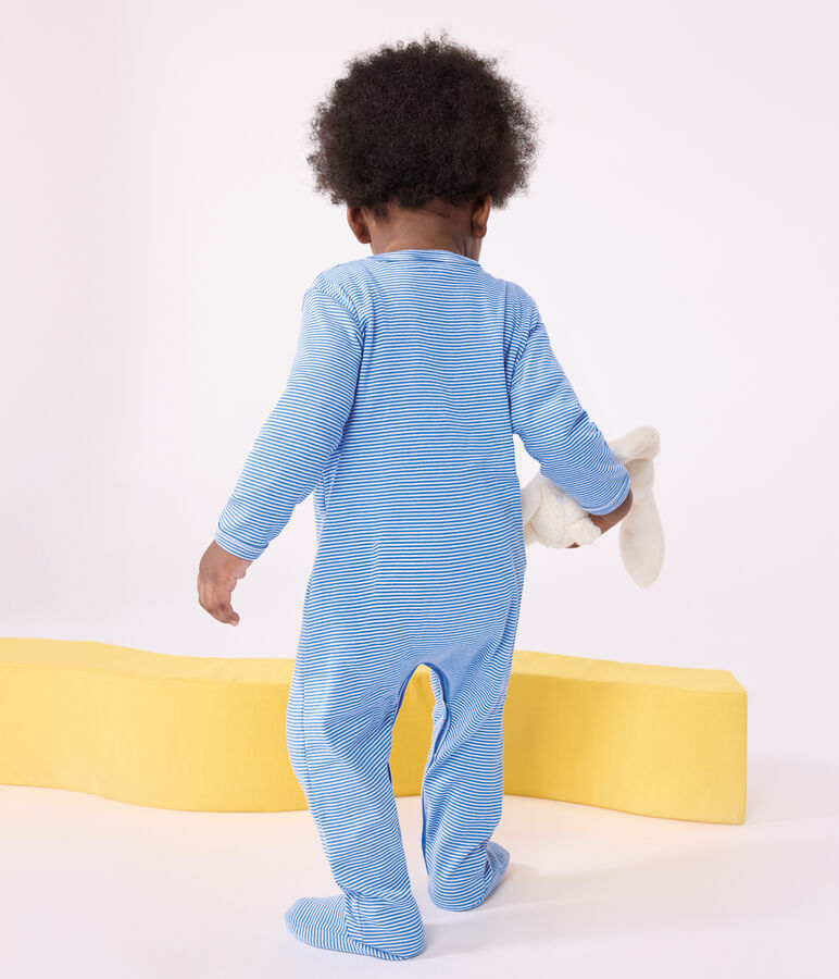 Pyjama b&eacute;b&eacute; en coton &agrave; rayures DELPHINIUM/ MARSHMALLOW