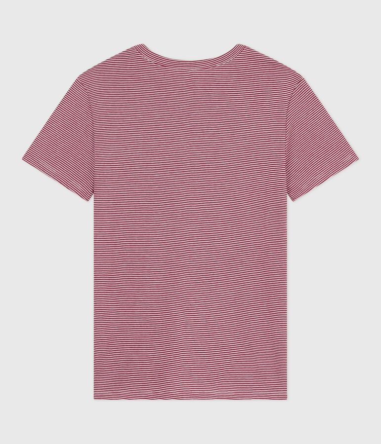 Tee-shirt femme l'iconique en coton manches courtes rouge AMARANTE/ MARSHMALLOW