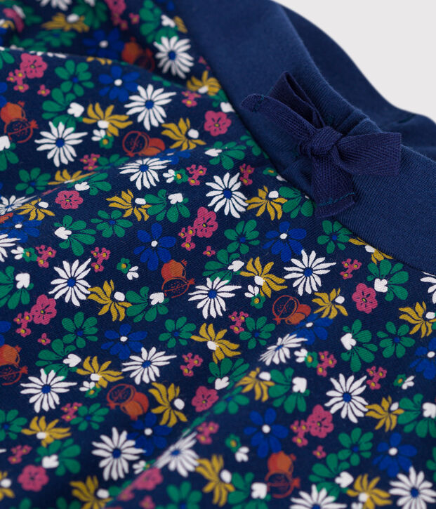 Jupe en coton enfant fille bleu/multicouleur