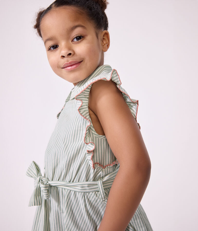 Robe sans manche enfant en coton &agrave; rayures PAUL/ ECUME