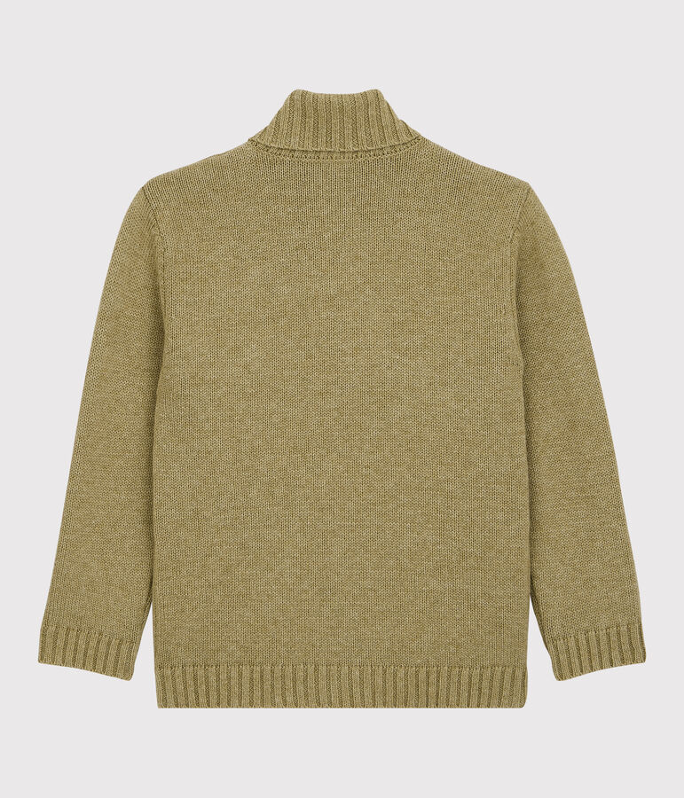 Cardigan laine et coton enfant gar&ccedil;on beige/multicouleur