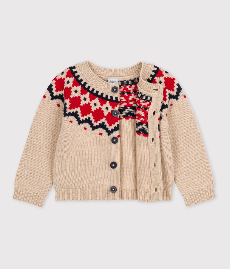 Cardigan b&eacute;b&eacute; en tricot en laine et coton TRENCH/ MULTICO
