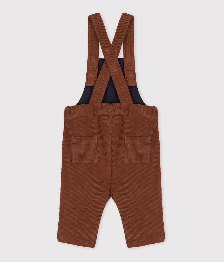 Salopette b&eacute;b&eacute; longue en velours grosses c&ocirc;tes marron CINA