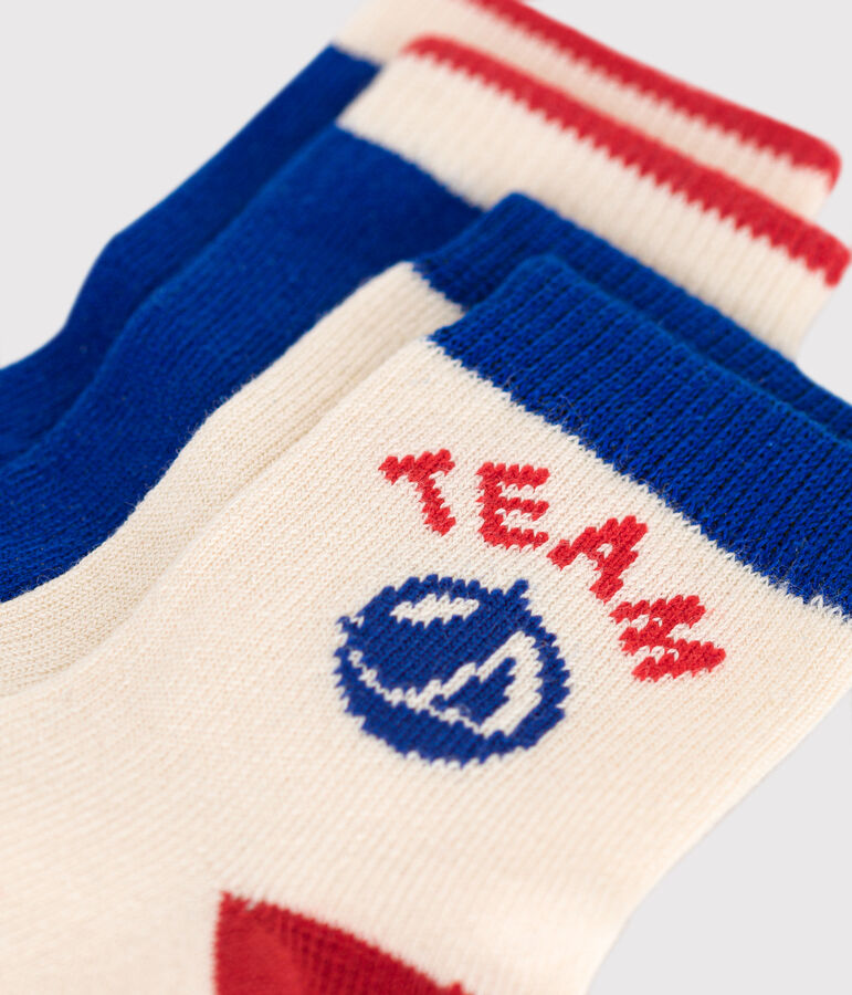 2 paires de chaussettes en coton Team Petit Bateau b&eacute;b&eacute; multicouleur