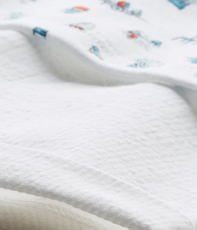 Combicourt b&eacute;b&eacute; gar&ccedil;on bi-mati&egrave;re blanc ECUME/blanc MULTICO