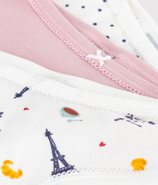 Lot de culottes enfant en coton taille haute imprim&eacute; Paris multicouleur
