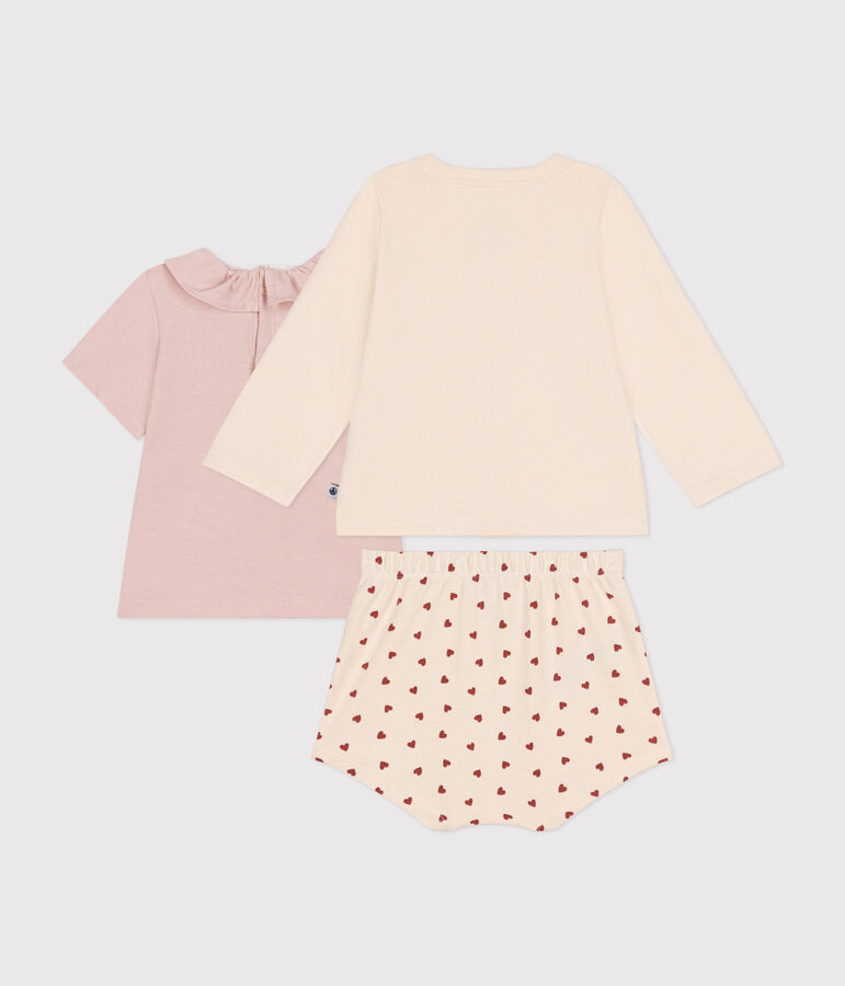 Ensemble 3 pi&egrave;ces en jersey l&eacute;ger b&eacute;b&eacute; blanc AVALANCHE/ MULTICO