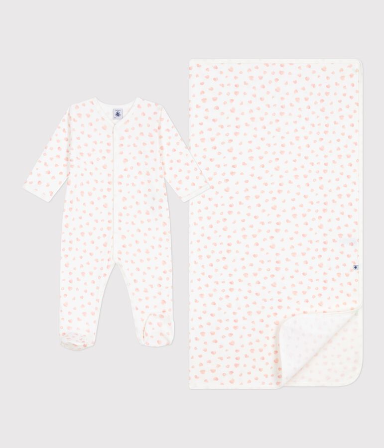 Lot cadeau b&eacute;b&eacute; en coton imprim&eacute; fleuri multicouleur