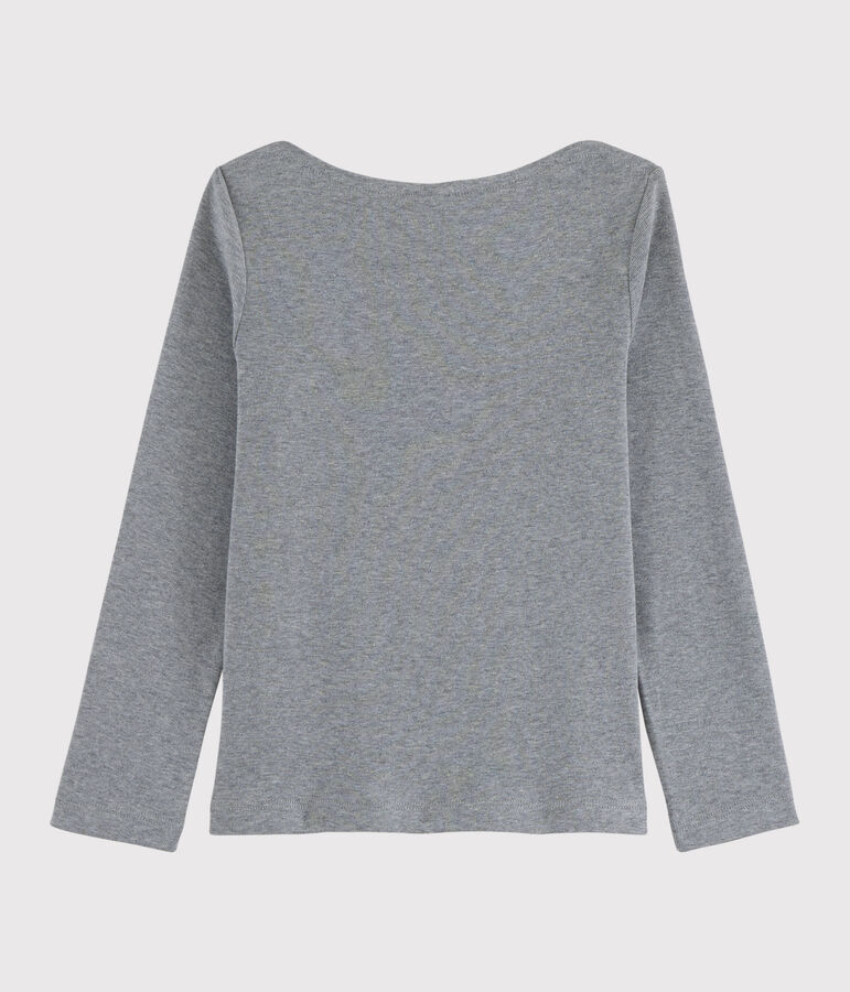 Tee-shirt s&eacute;rigraphi&eacute; enfant fille gris SUBWAY CHINE