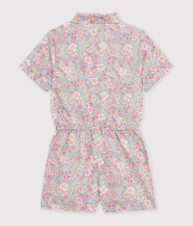 Combinaison courte enfant en coton bleu/multicouleur
