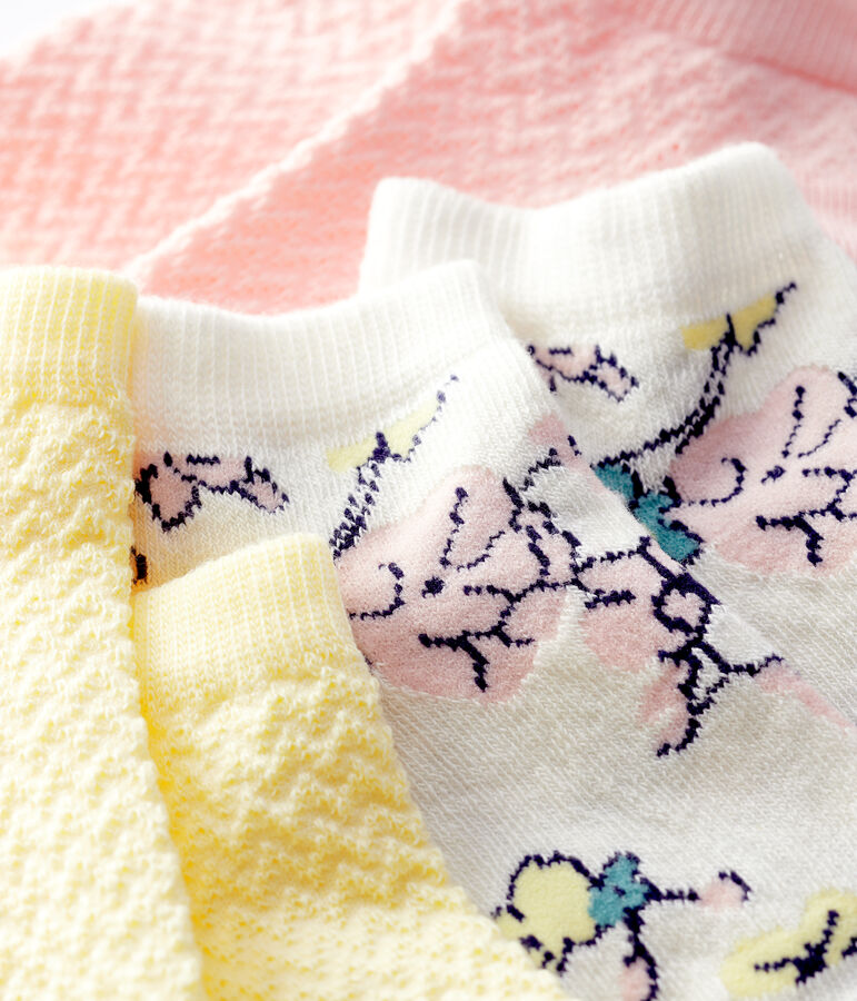 Lot de 3 paires de chaussettes basses enfant fille multicouleur