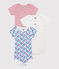 Lot de 3 bodies manches courtes en coton fleuri bébé variante 1