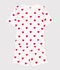 Pyjacourt c&oelig;ur en coton femme blanc/rouge