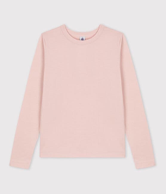Tee-shirt L'ICONIQUE chaud col rond en coton Femme rose SALINE