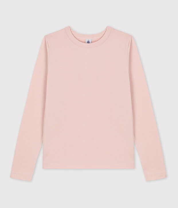 Tee-shirt L'ICONIQUE chaud col rond en coton Femme rose