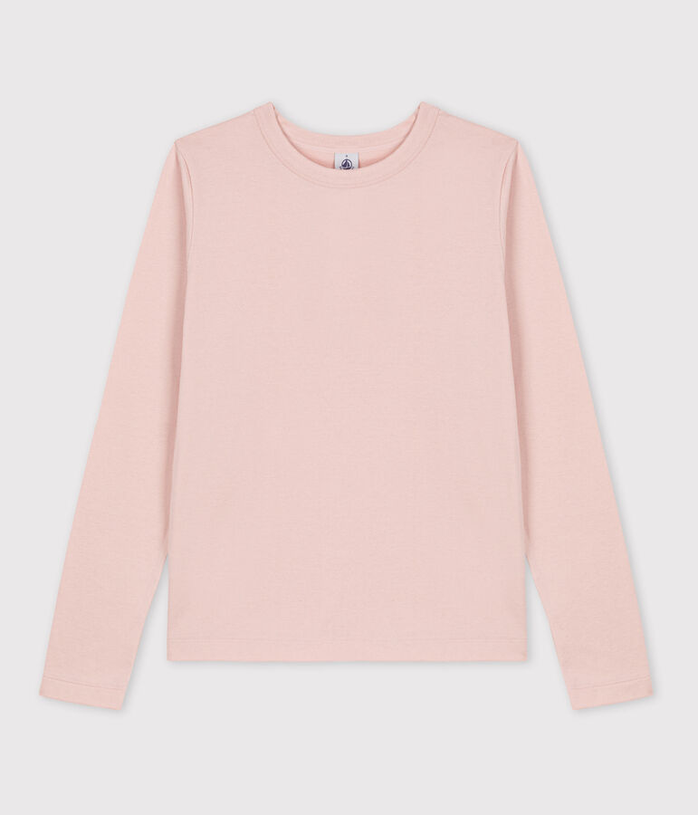 Tee-shirt L'ICONIQUE chaud col rond en coton Femme rose SALINE