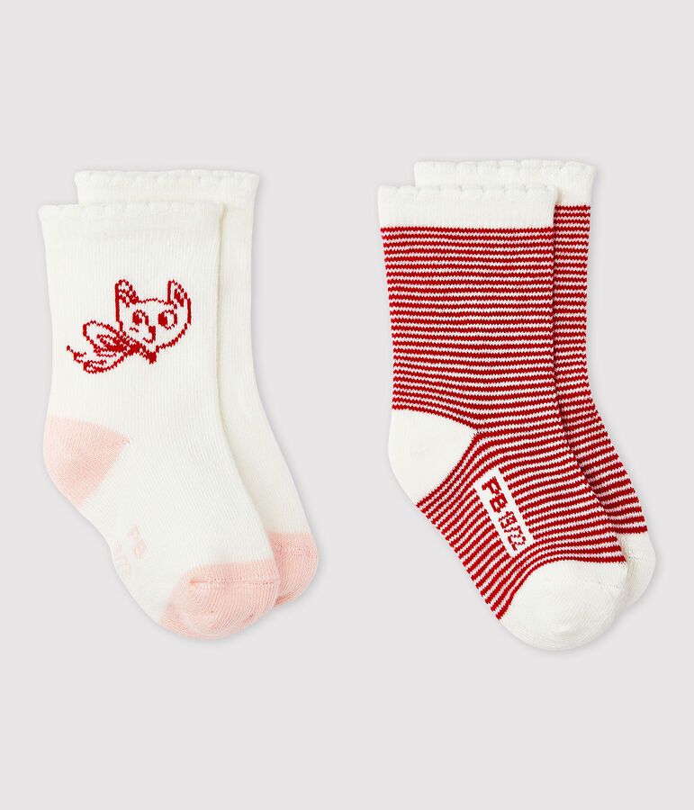Lot de 2 chaussettes &agrave; motif b&eacute;b&eacute; fille variante 2