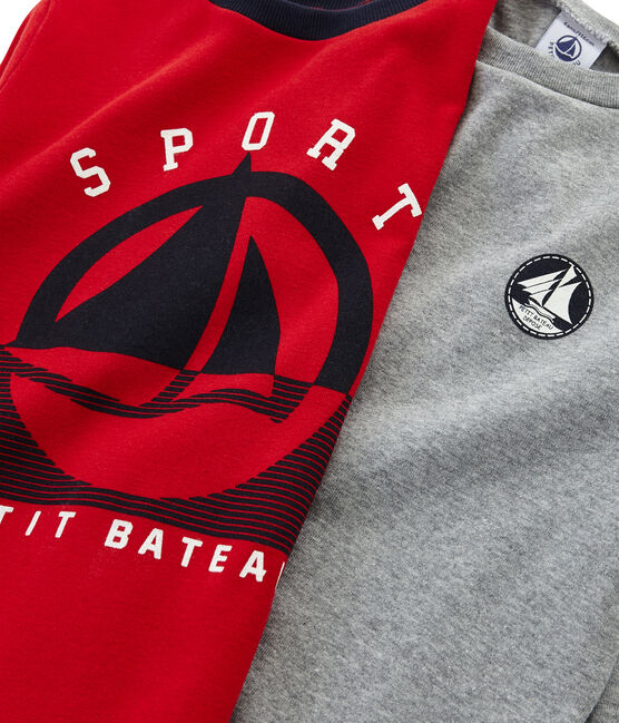 Lot de 2 tee-shirts garçon : sérigraphié + uni variante 2