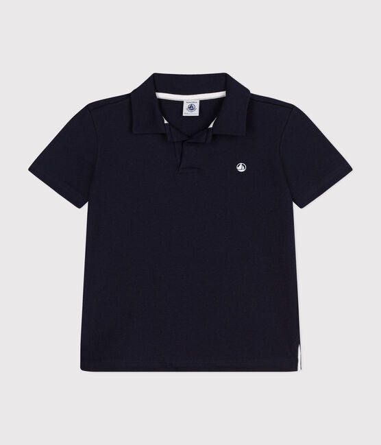 Polo manches courtes en coton enfant garçon bleu SMOKING