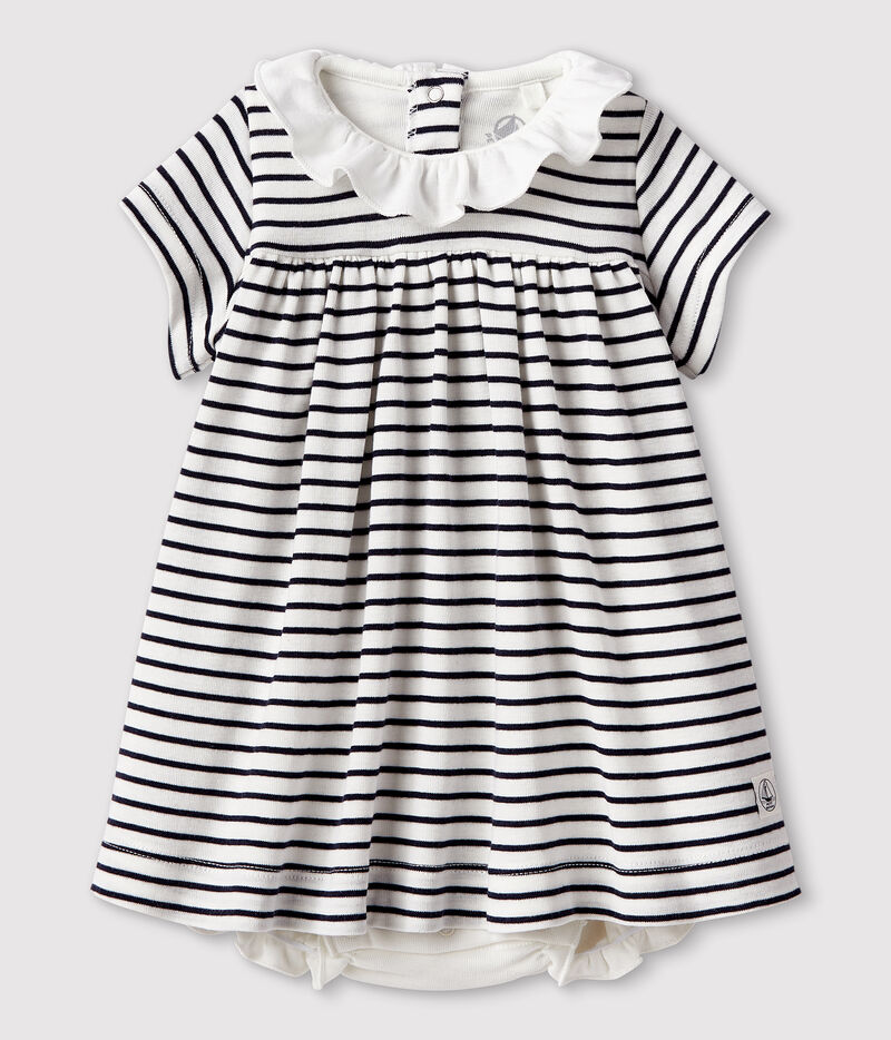 Robe body manches courtes bébé fille en côte