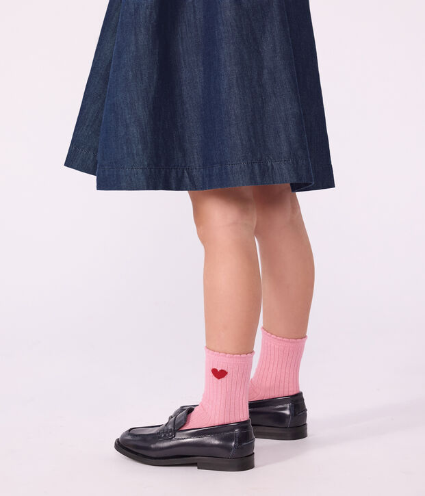 3 paires de chaussettes enfant en coton motif c&oelig;ur multicouleur